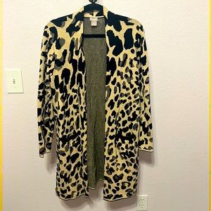 Chico’s size large (2) women’s cheetah sweater cardigan